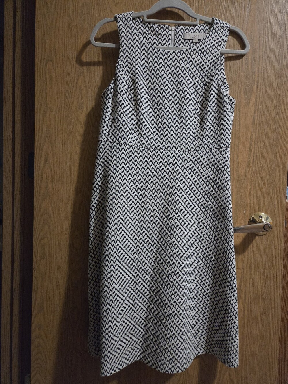 Loft Monochrome Fit and Flare Dress